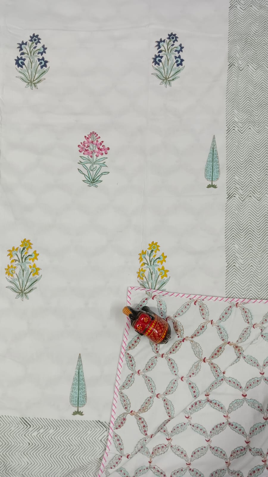 Bouqet Premium Reversible Mulmul Dohars – Handblock Printed in Rajasthan