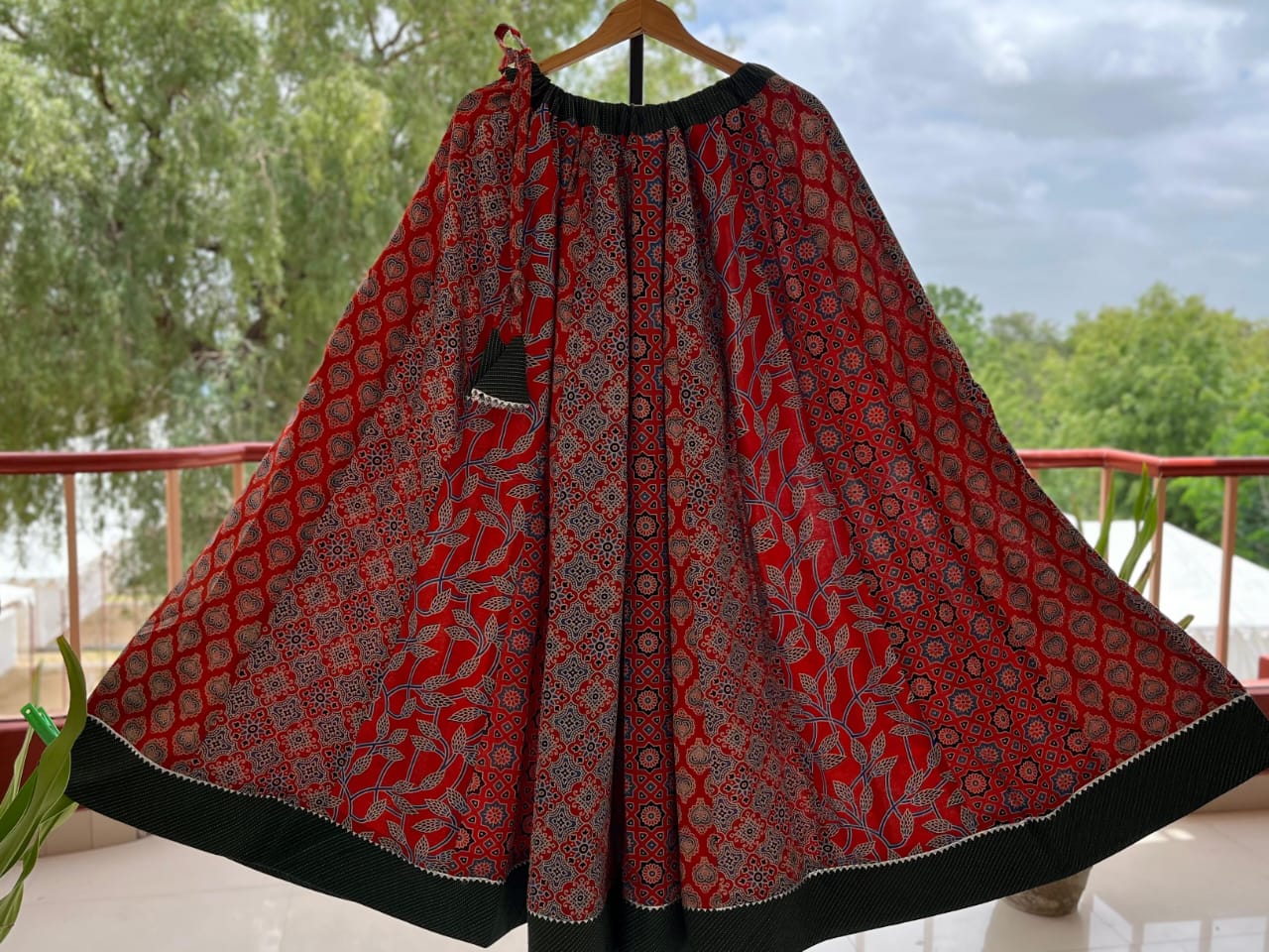 Ajrakh Printed Kalidaar Skirt