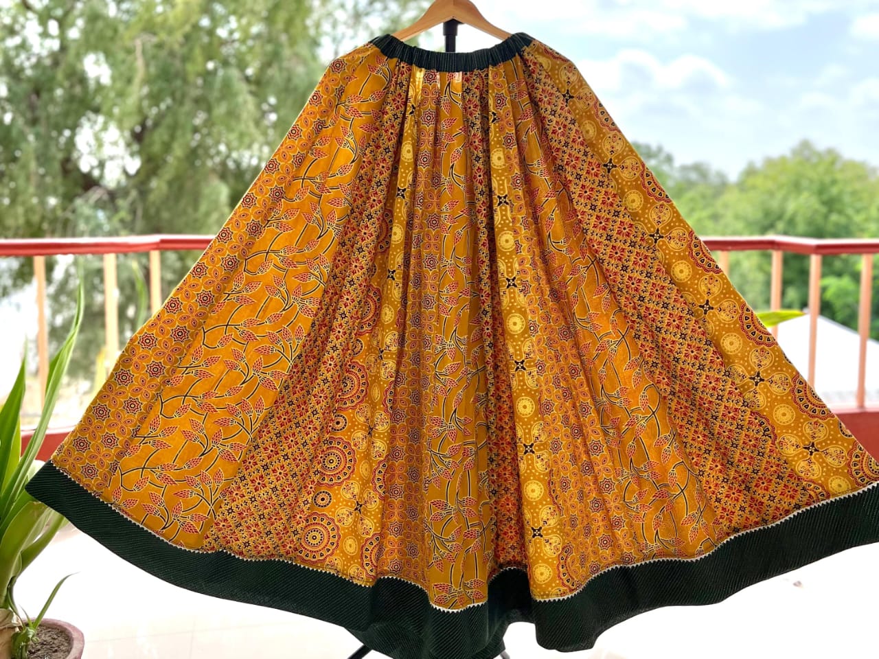 Ajrakh Printed Kalidaar Skirt