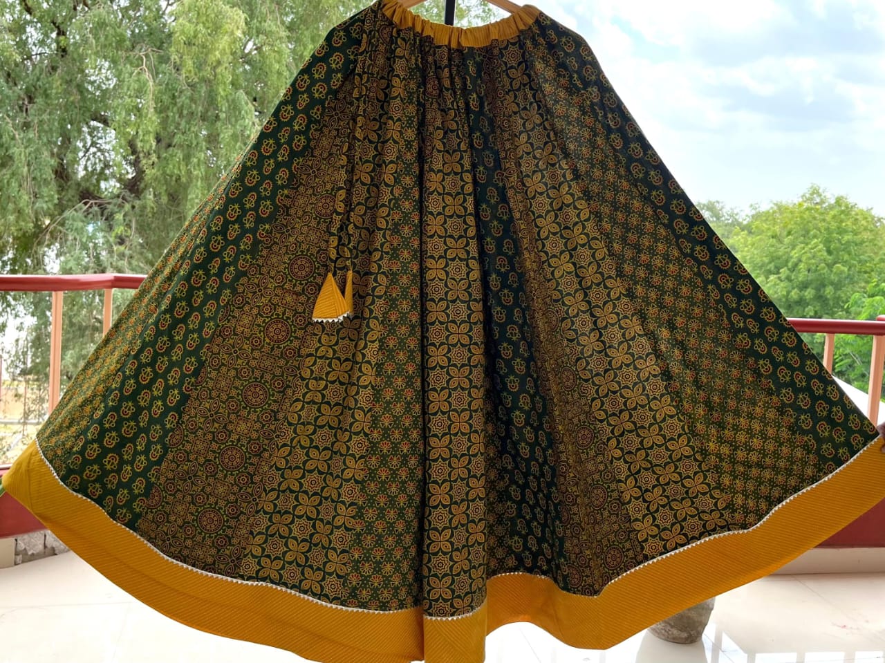 Ajrakh Printed Kalidaar Skirt