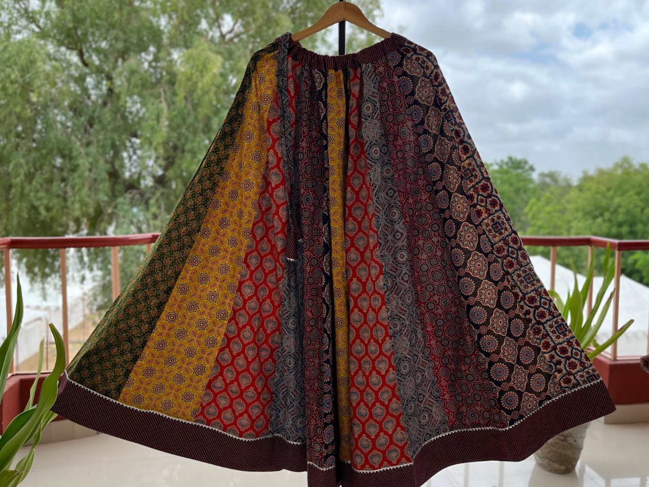 Ajrakh Printed Kalidaar Skirt