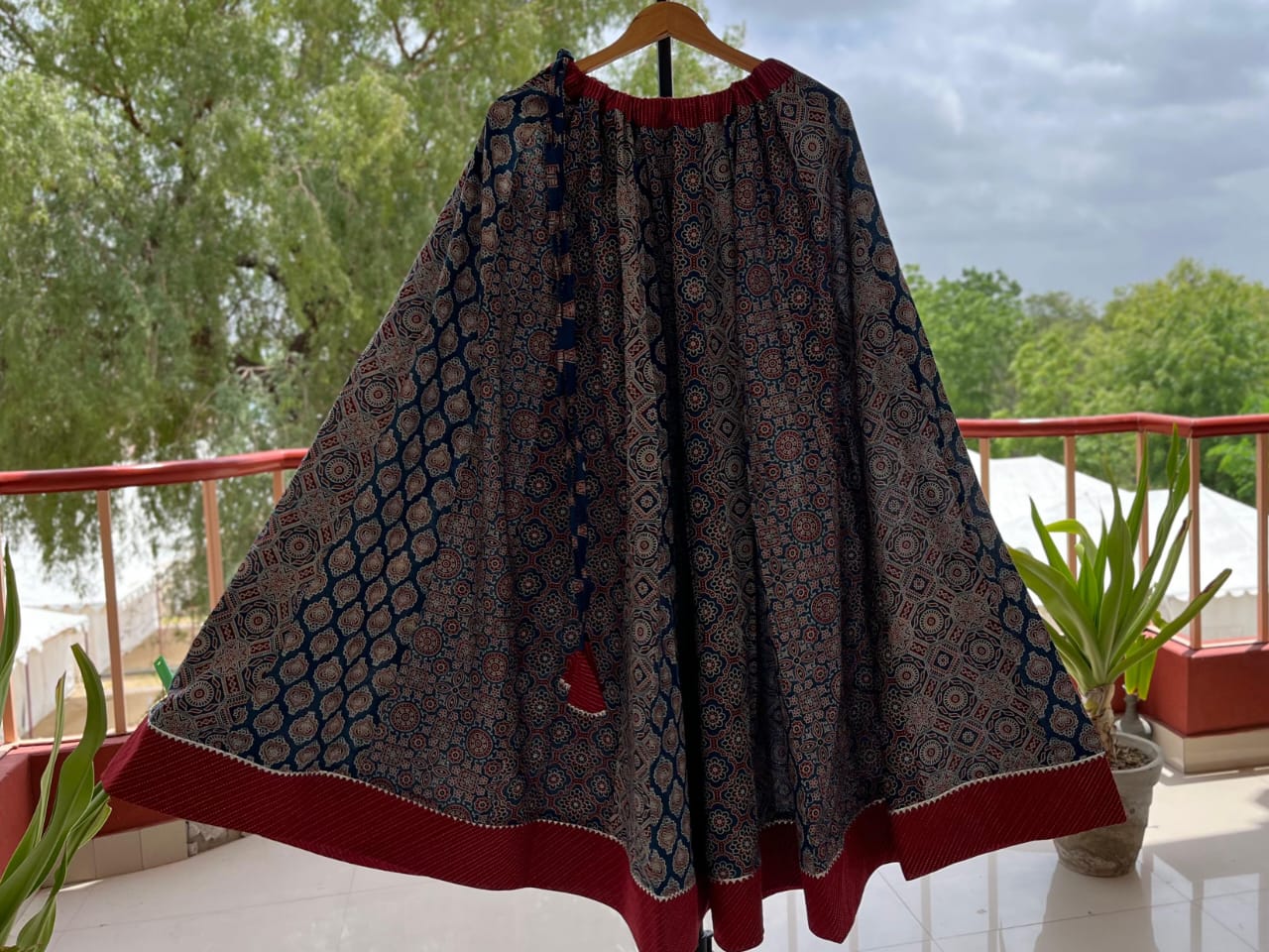 Ajrakh Printed Kalidaar Skirt