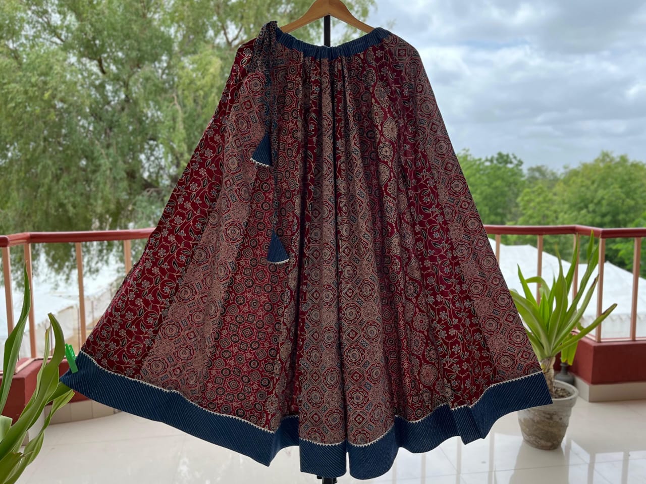 Ajrakh Printed Kalidaar Skirt