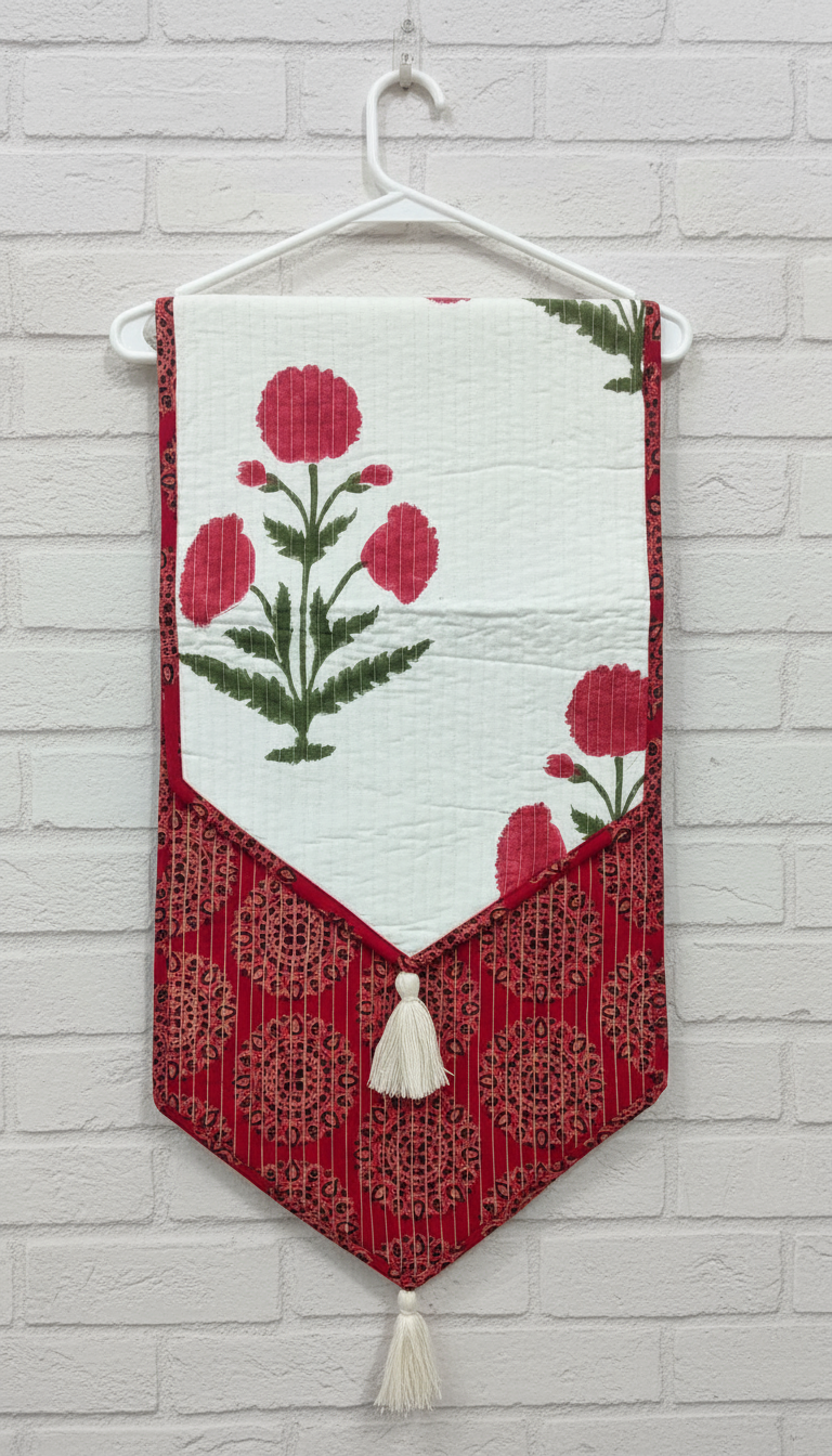 Hand Block Printed Quilted Table Runner – Tradition at the Table