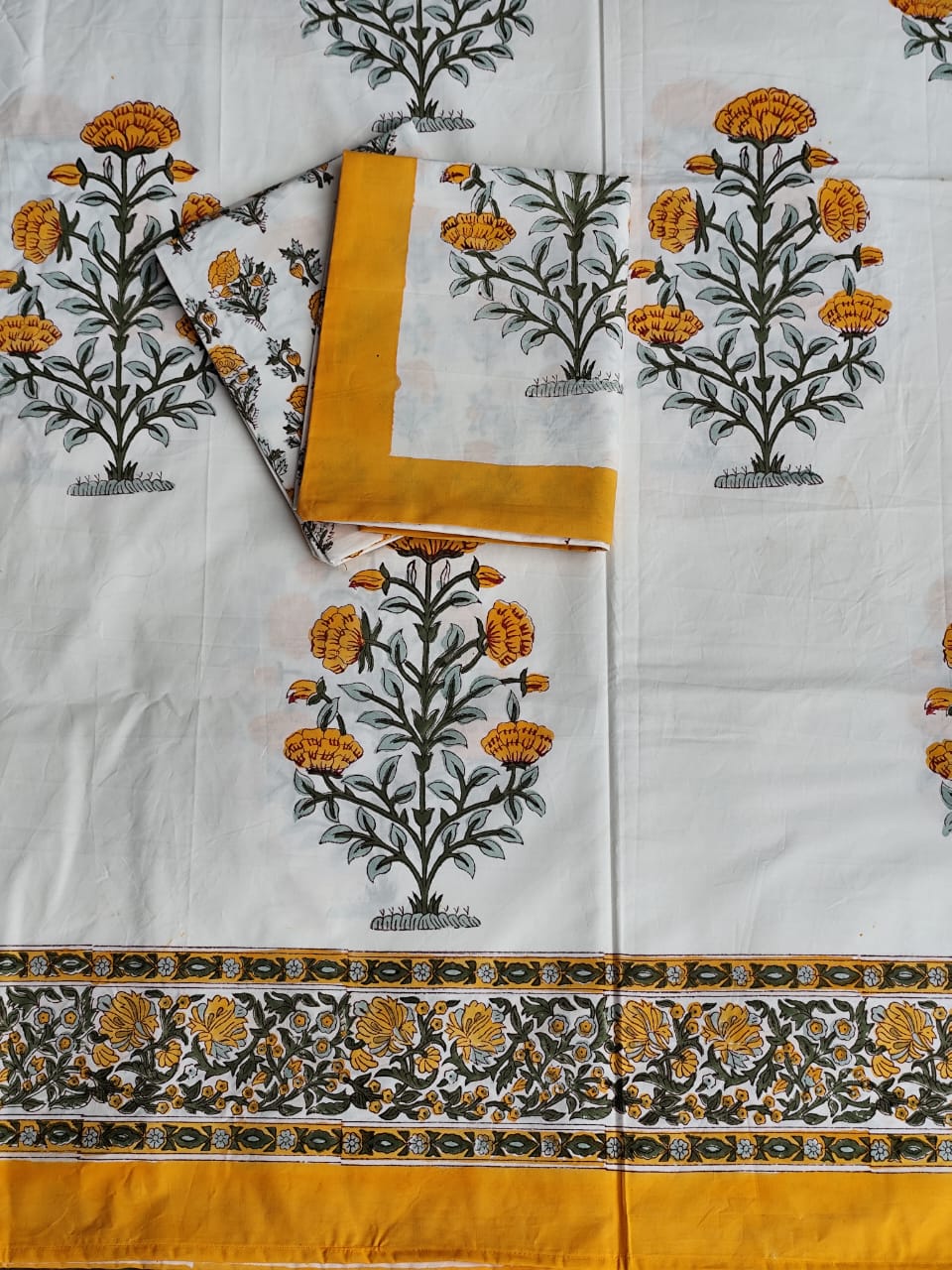 IDAA HAND BLOCK PRINTED BEDSHEETS - 90 x 108 ; 300TC PREMIUM QUALITY