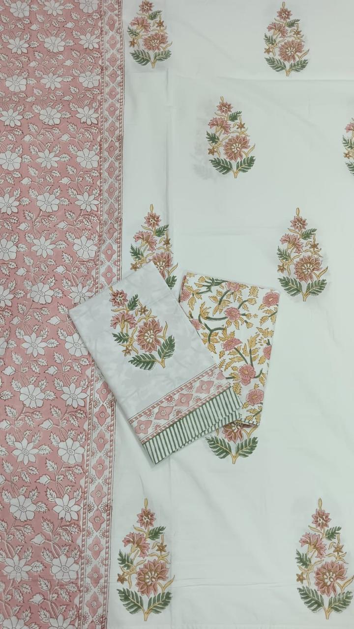 HAND BLOCK PRINTED BEDSHEETS - 90 x 108 ; 300TC PREMIUM QUALITY