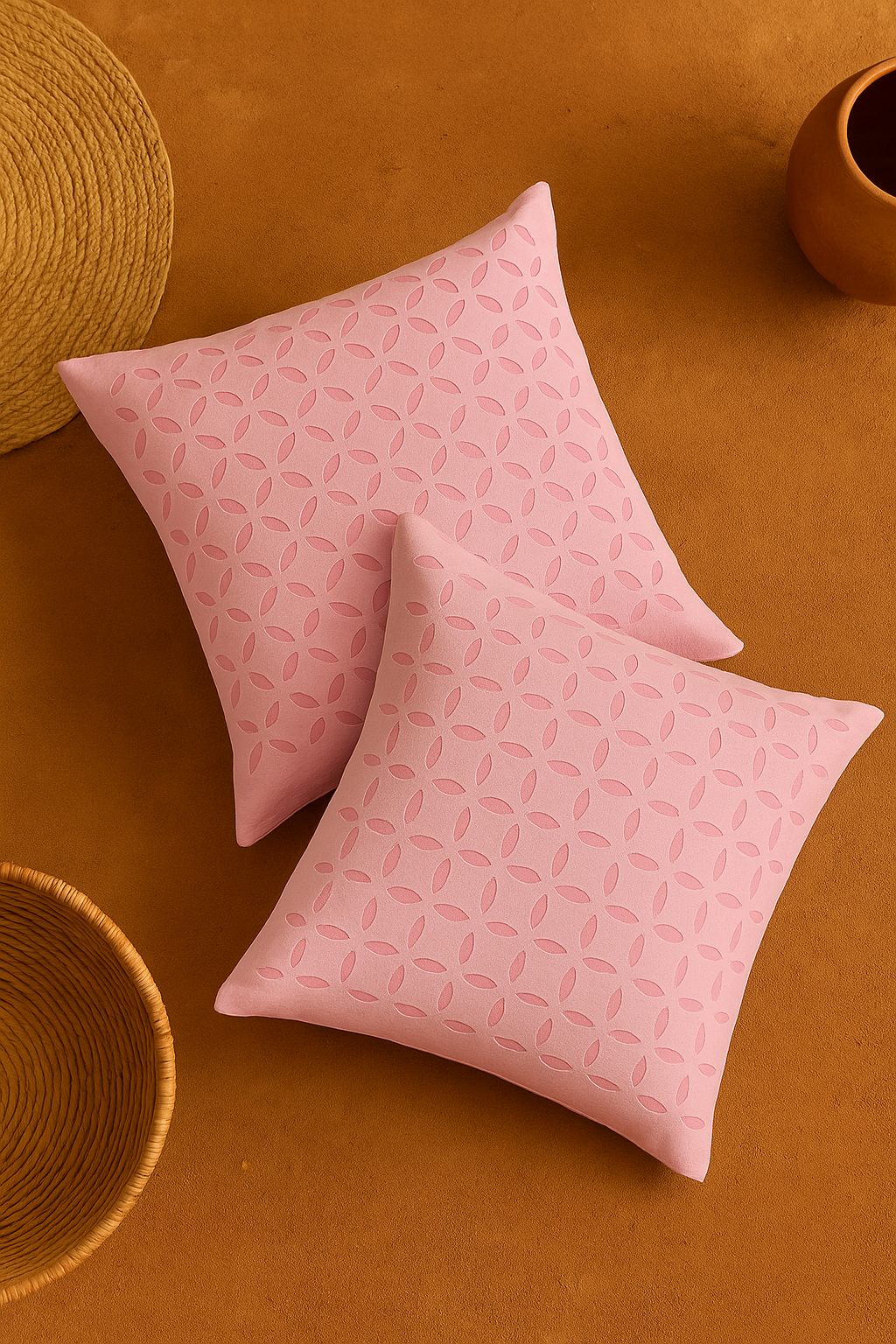 Barmeri Handcrafted Cushion Cover – Light Pink