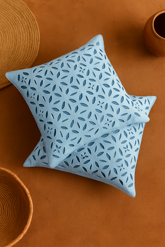 Barmeri Handcrafted Cushion Cover – Light Blue