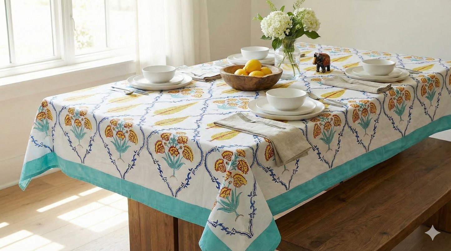 Handblock Printed Table Cover – Made in Jaipur