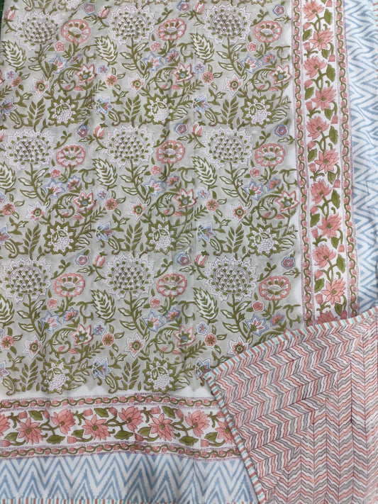 Grey Zaal Premium Reversible Mulmul Dohars – Handblock Printed in Rajasthan