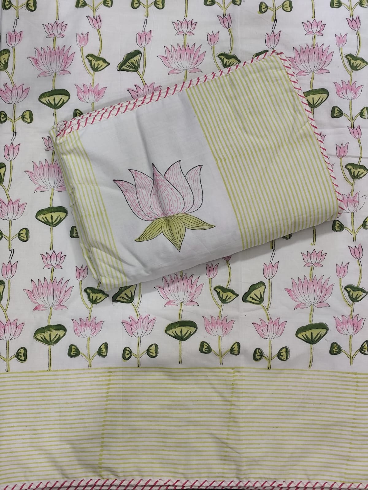 Lotus Pure Handblock Printed Premium Reversible Dohars – Soft Mulmul from the Heart of Rajasthan