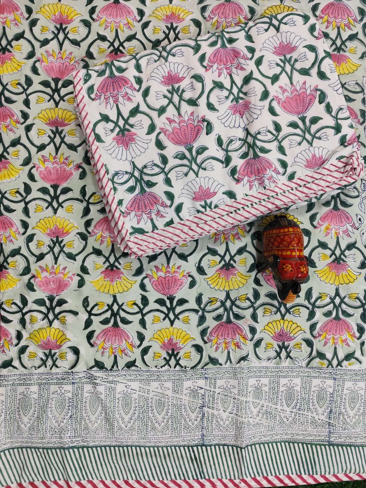 Floral Premium Reversible Mulmul Dohars – Handblock Printed in Rajasthan