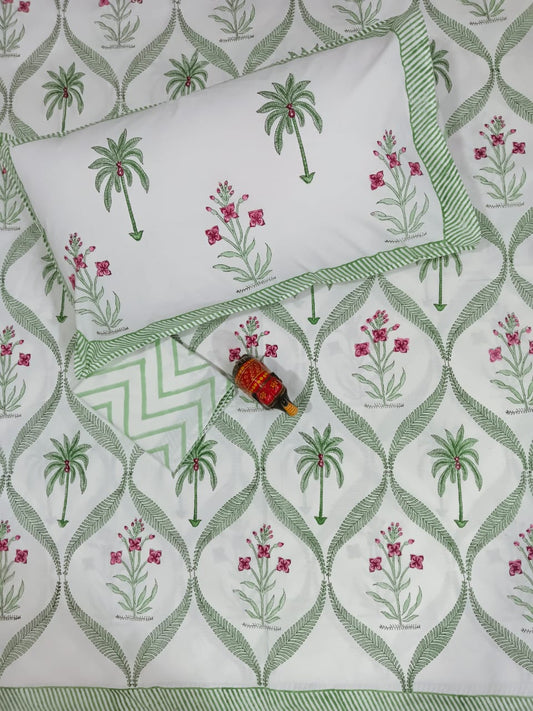 IDAA HAND BLOCK PRINTED BEDSHEETS - 90 x 108 ; 300TC PREMIUM QUALITY