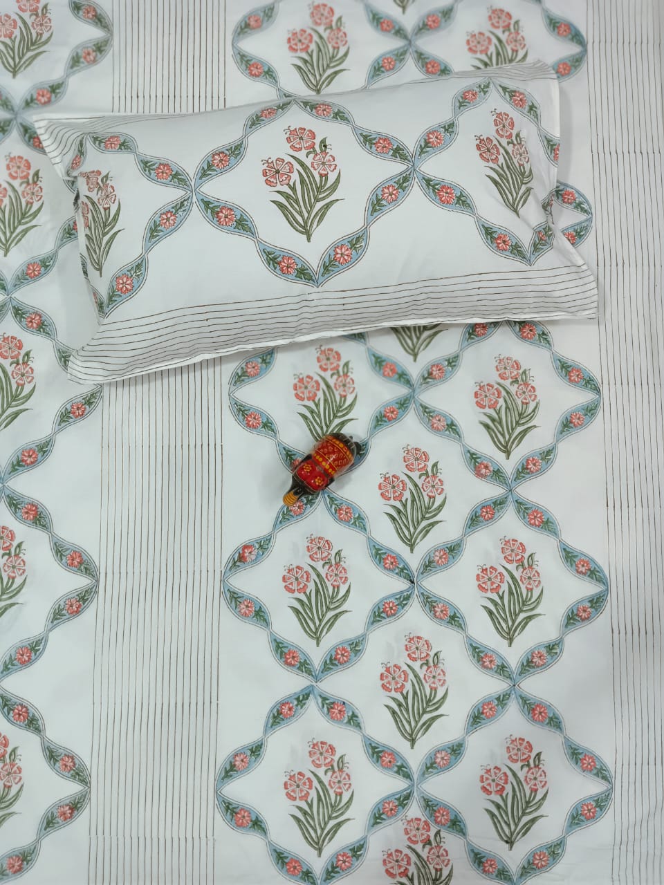 IDAA HAND BLOCK PRINTED BEDSHEETS - 90 x 108 ; 300TC PREMIUM QUALITY
