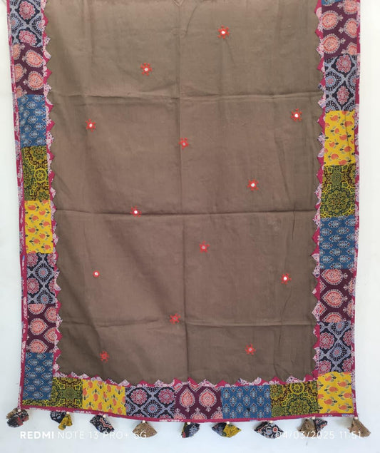 Ajrakh Appliqué Dupatta