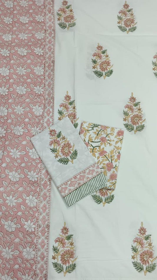 HAND BLOCK PRINTED BEDSHEETS - 90 x 108 ; 300TC PREMIUM QUALITY